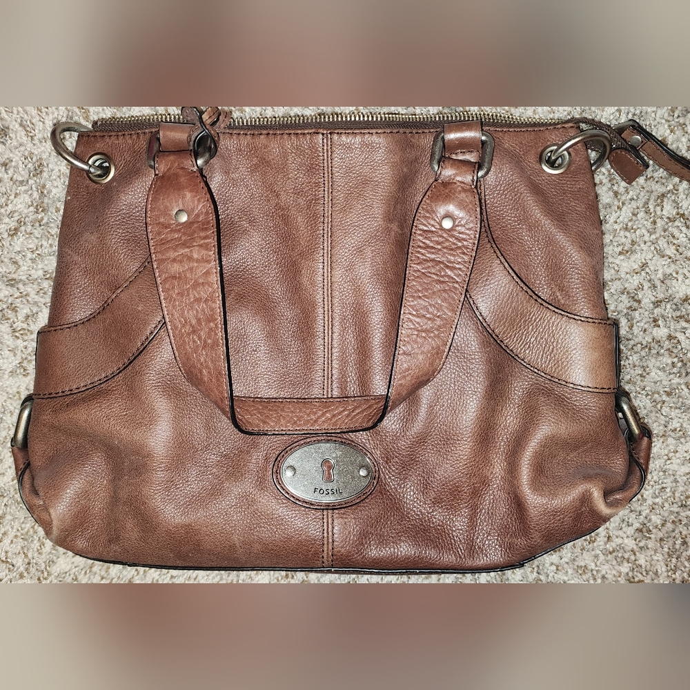Fossil Tan Leather Men's Messenger Bag